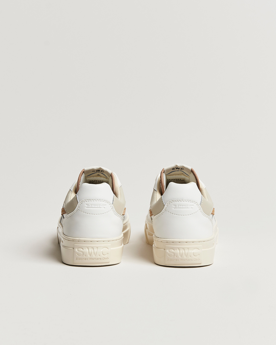 Hombres | Stepney Workers Club Pearl S-Strike Leather Sneaker White/Earth | Stepney Workers Club | Pearl S-Strike Leather Sneaker White/Earth