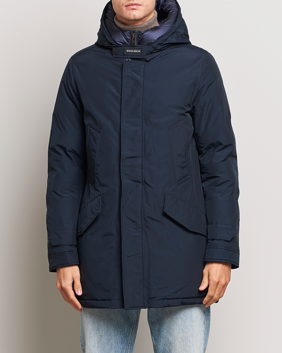 Hombres | Abrigos y chaquetas | Woolrich | Polar High Collar Parka Melton Blue