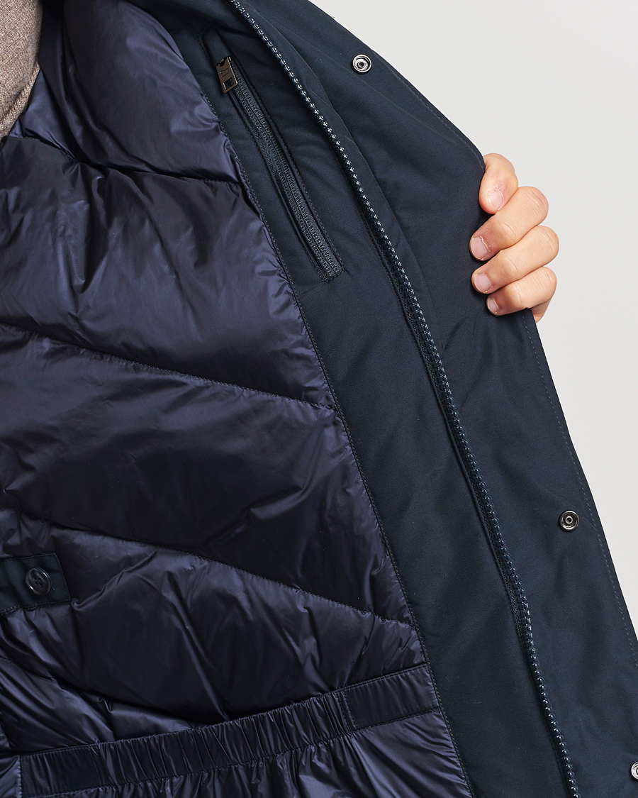 Hombres | Abrigos y chaquetas | Woolrich | Polar High Collar Parka Melton Blue