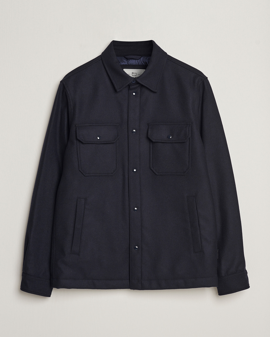 Hombres | Abrigos y chaquetas | Woolrich | Alaskan Melton Wool Overshirt Melton Blue