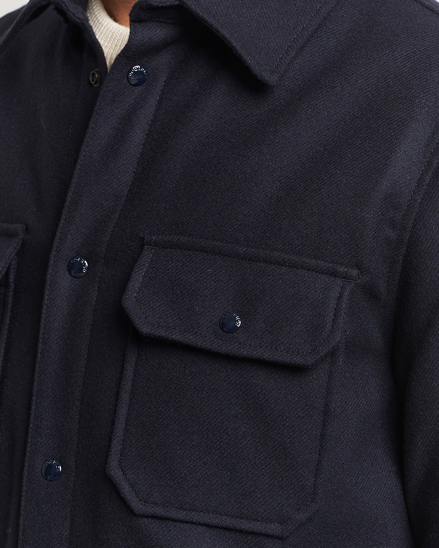 Hombres | Abrigos y chaquetas | Woolrich | Alaskan Melton Wool Overshirt Melton Blue