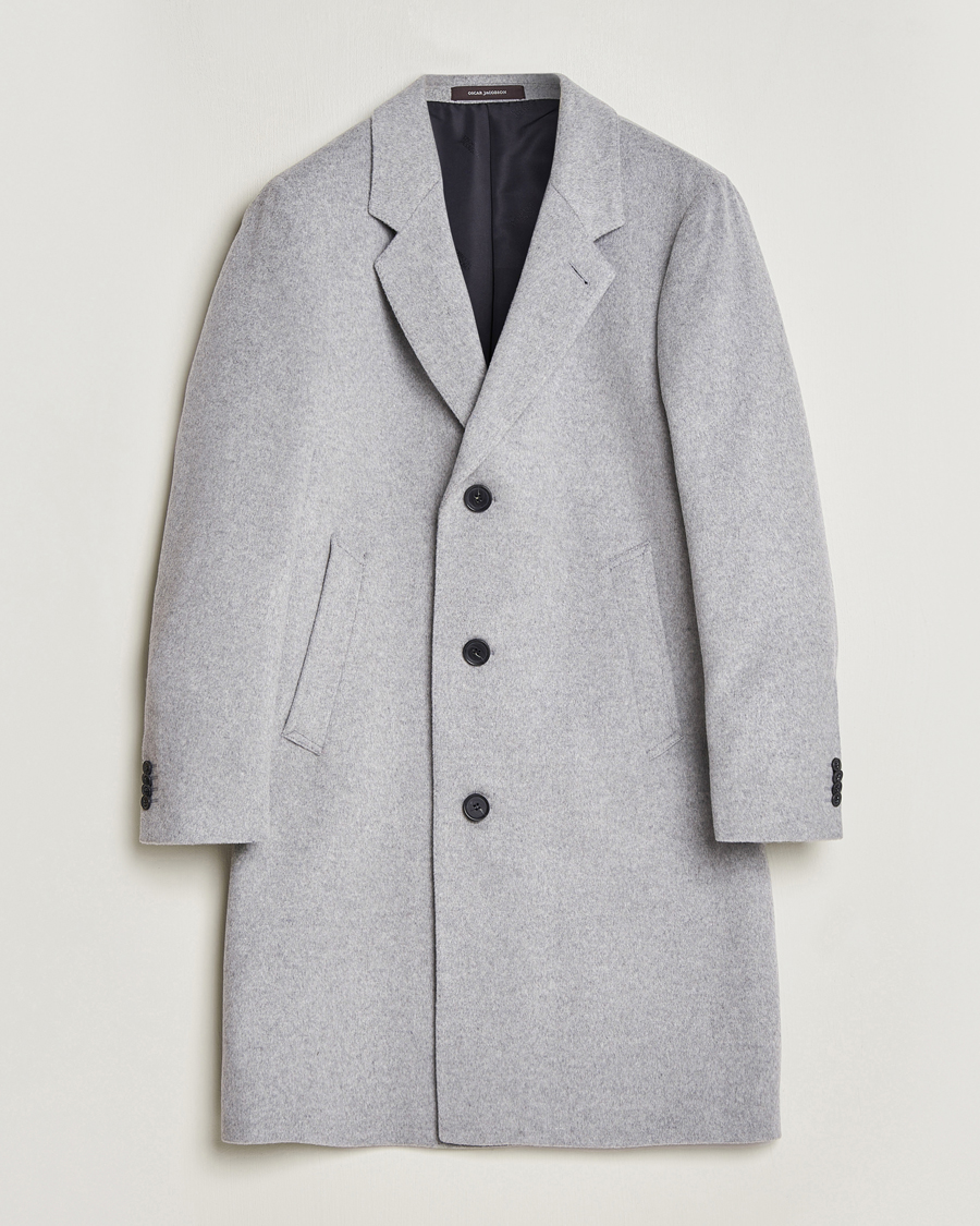 Hombres | Abrigos y chaquetas | Oscar Jacobson | Shaw Wool/Cashmere Coat Light Grey