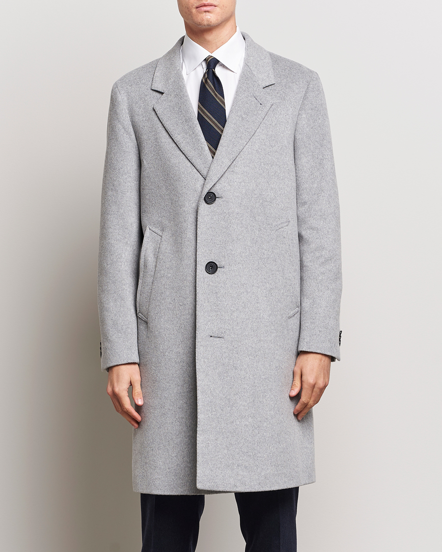 Hombres | Abrigos y chaquetas | Oscar Jacobson | Shaw Wool/Cashmere Coat Light Grey