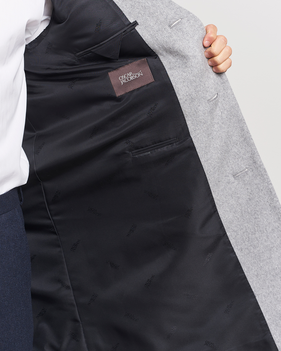 Hombres | Abrigos y chaquetas | Oscar Jacobson | Shaw Wool/Cashmere Coat Light Grey