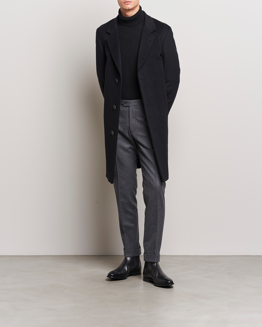 Hombres | Abrigos y chaquetas | Oscar Jacobson | Shaw Wool/Cashmere Coat Black