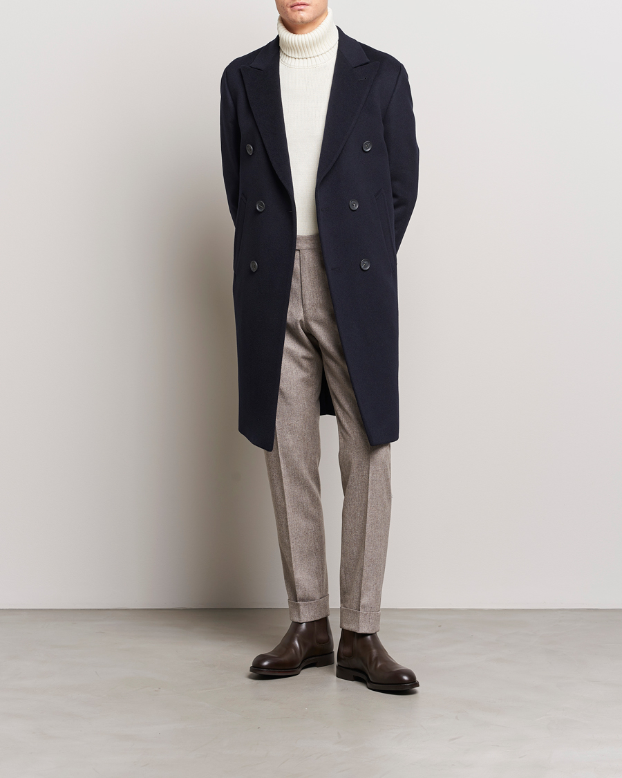 Hombres | Abrigos y chaquetas | Oscar Jacobson | Slater Wool/Cashmere Double Breasted Coat Navy