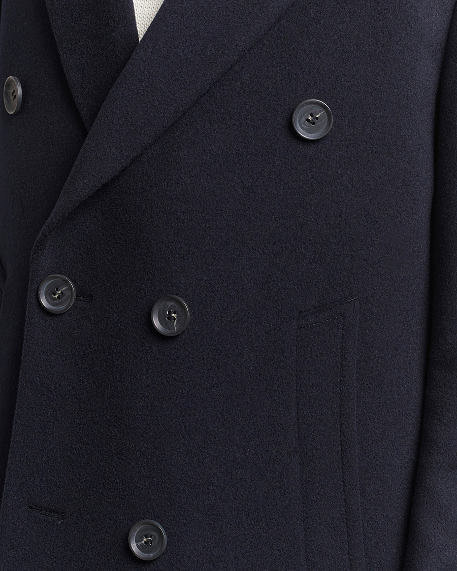 Hombres | Abrigos y chaquetas | Oscar Jacobson | Slater Wool/Cashmere Double Breasted Coat Navy