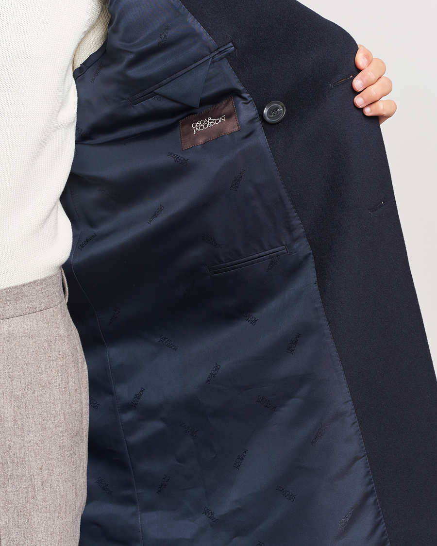Hombres | Abrigos y chaquetas | Oscar Jacobson | Slater Wool/Cashmere Double Breasted Coat Navy