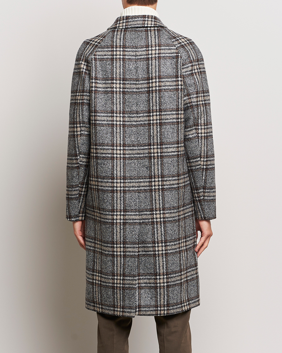 Hombres | Abrigos y chaquetas | Oscar Jacobson | Sala Checked Raglan Wool Coat Brown