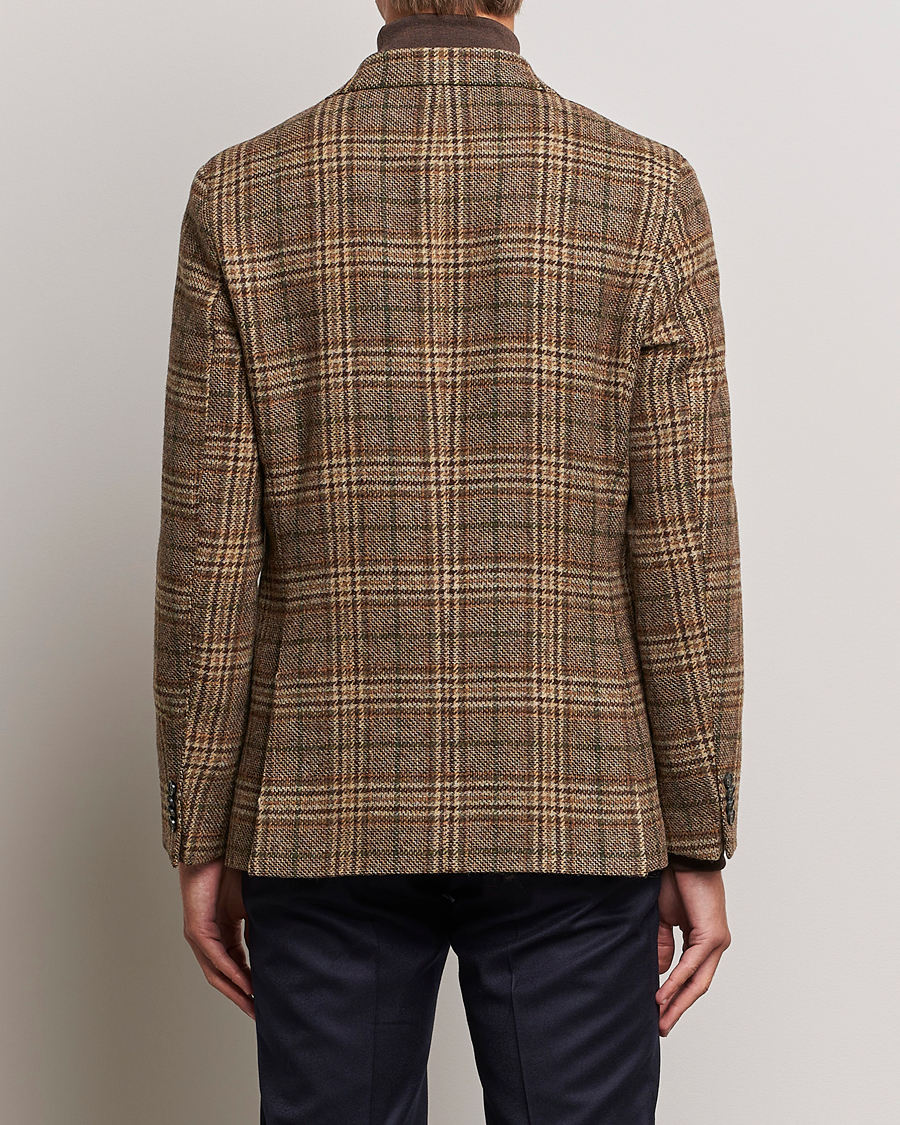 Hombres | Blazers | Oscar Jacobson | Fogerty Soft Checked Wool Blazer Brown