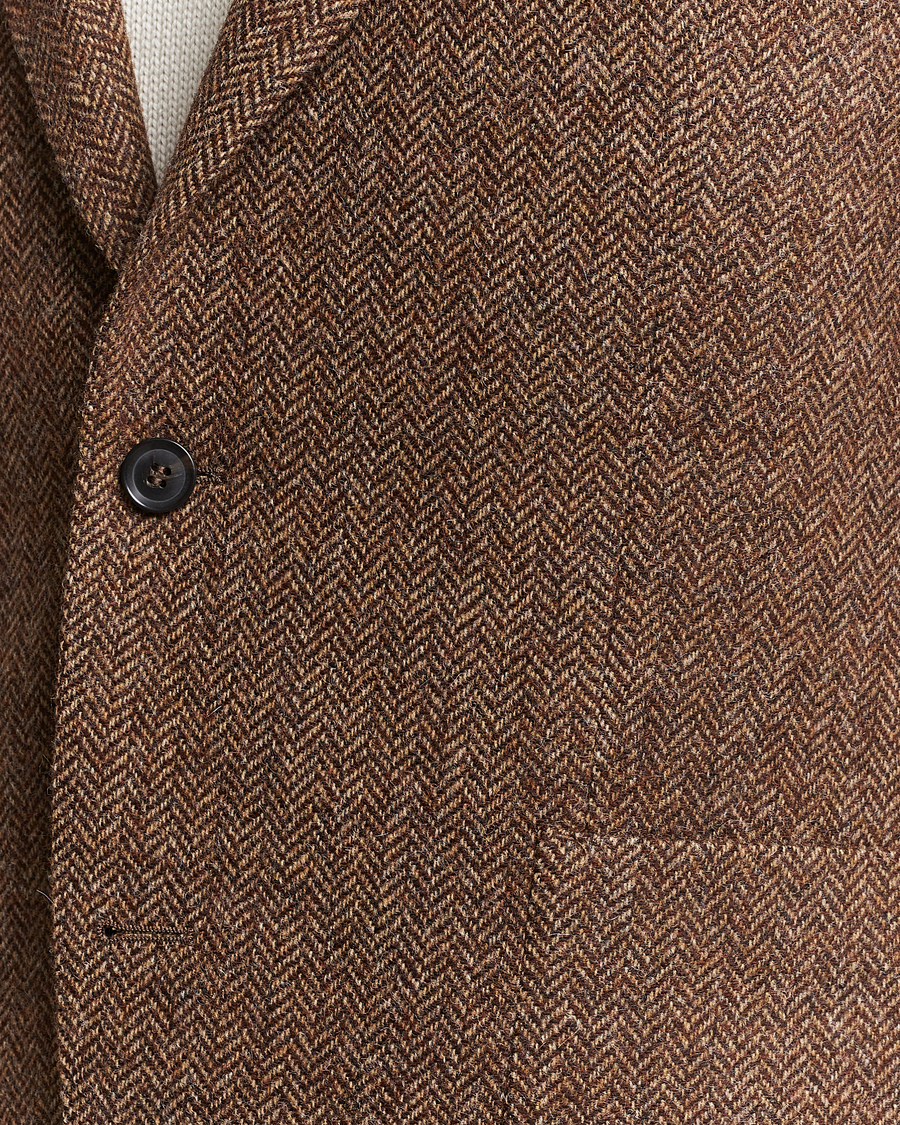 Hombres | Blazers | Oscar Jacobson | Fogerty Moon Herringbone Tweed Blazer Beige