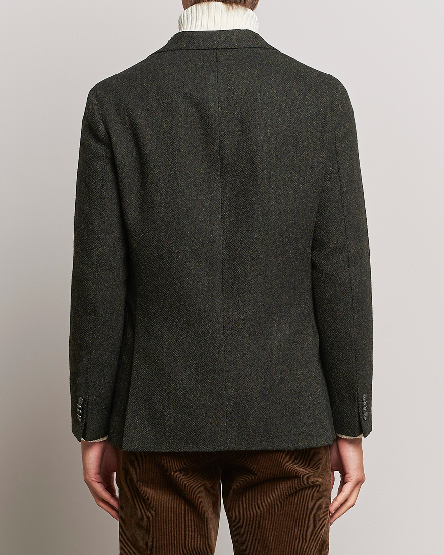 Hombres | Blazers | Oscar Jacobson | Fogerty Moon Herringbone Tweed Blazer Green