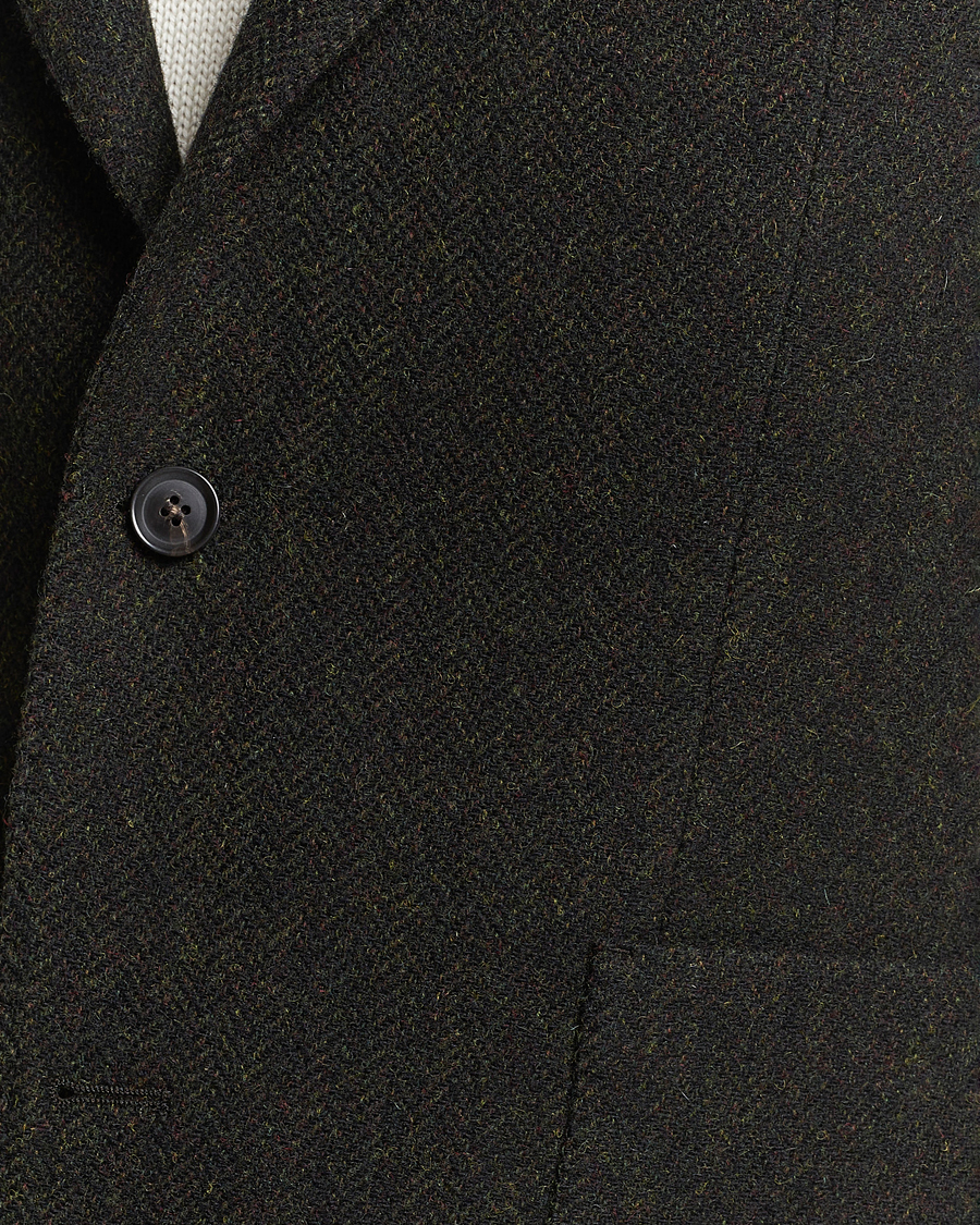 Hombres | Blazers | Oscar Jacobson | Fogerty Moon Herringbone Tweed Blazer Green