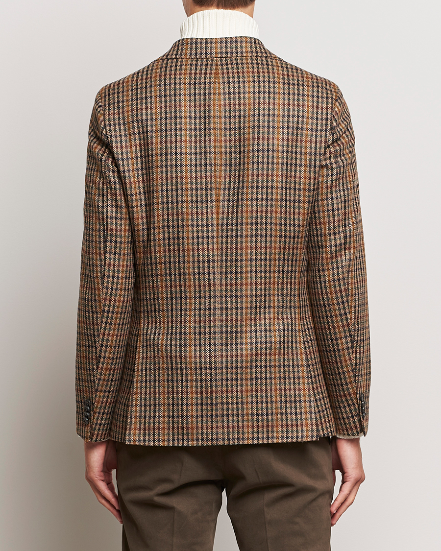 Hombres | Blazers | Oscar Jacobson | Eizer Houndstooth Wool/Cashmere Blazer Brown