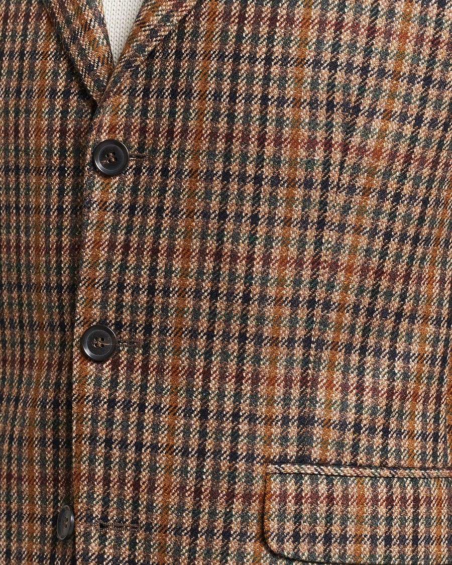 Hombres | Blazers | Oscar Jacobson | Eizer Houndstooth Wool/Cashmere Blazer Brown