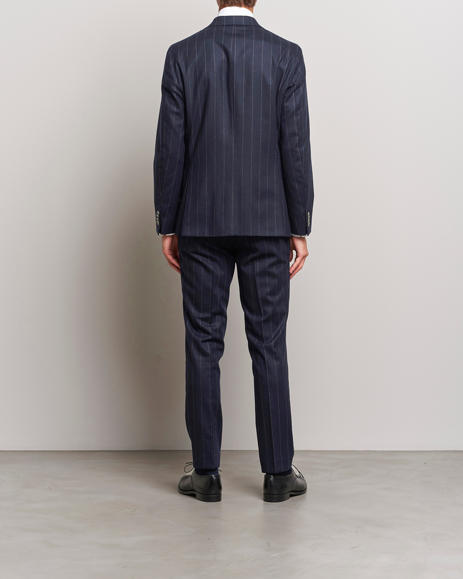 Hombres | Trajes | Oscar Jacobson | Fogerty Denz Pinstripe Wool Suit Navy