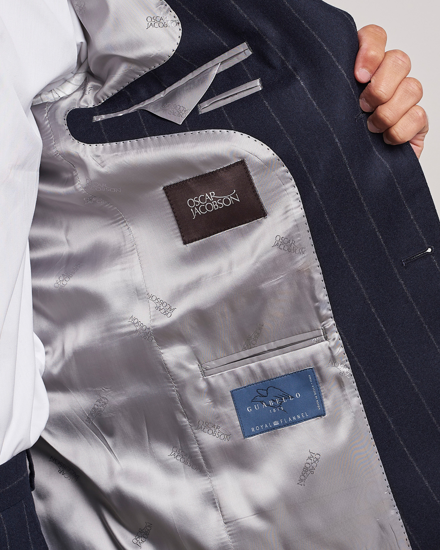 Hombres | Trajes | Oscar Jacobson | Fogerty Denz Pinstripe Wool Suit Navy