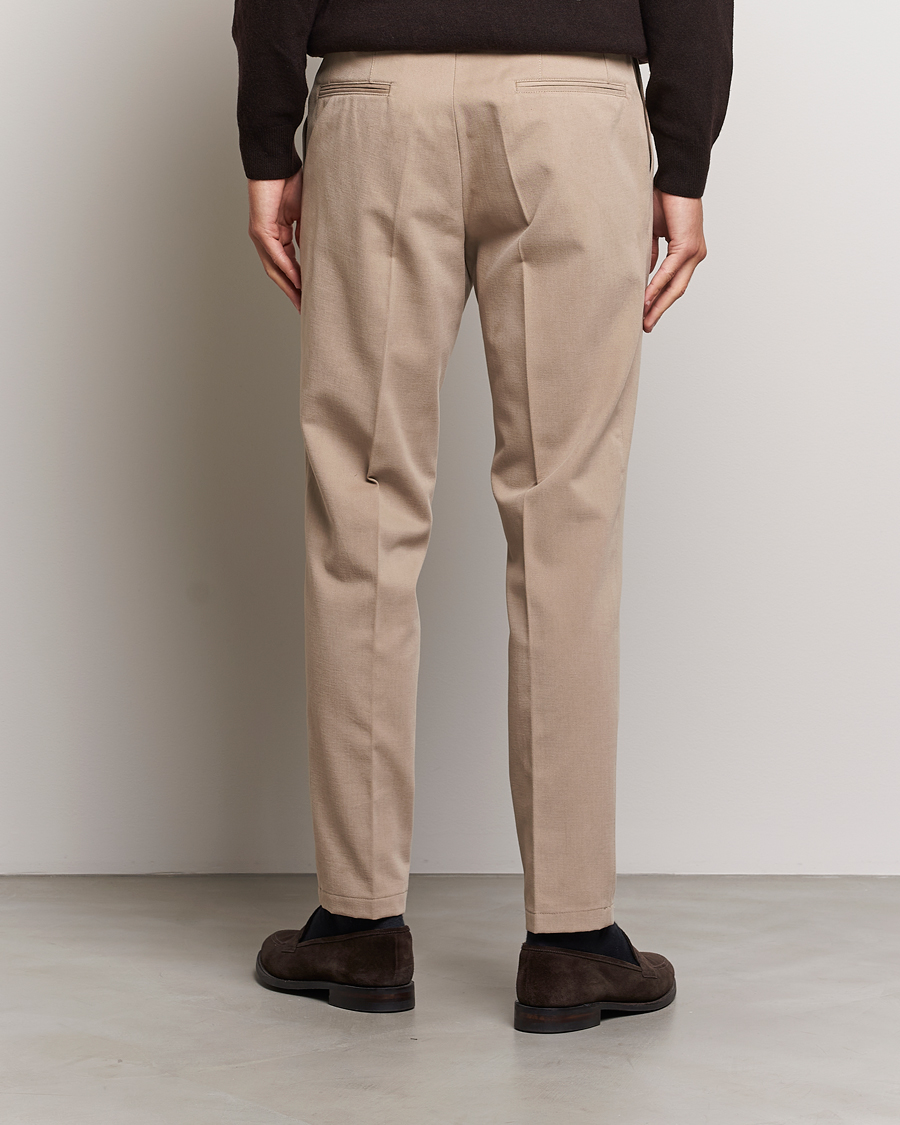 Hombres | Pantalones | Oscar Jacobson | Delon Brushed Cotton Trousers Beige
