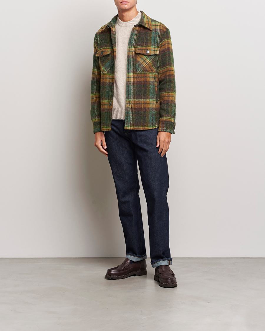 Hombres | Camisas | Oscar Jacobson | Maverick Moon Checked Overshirt Green