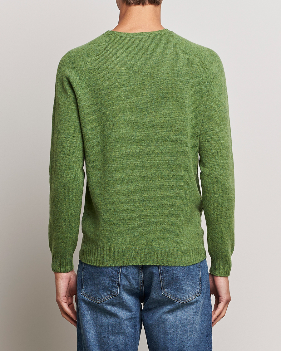Hombres | Jerséis y prendas de punto | Oscar Jacobson | Kendal Raglan Wool Crewneck Green