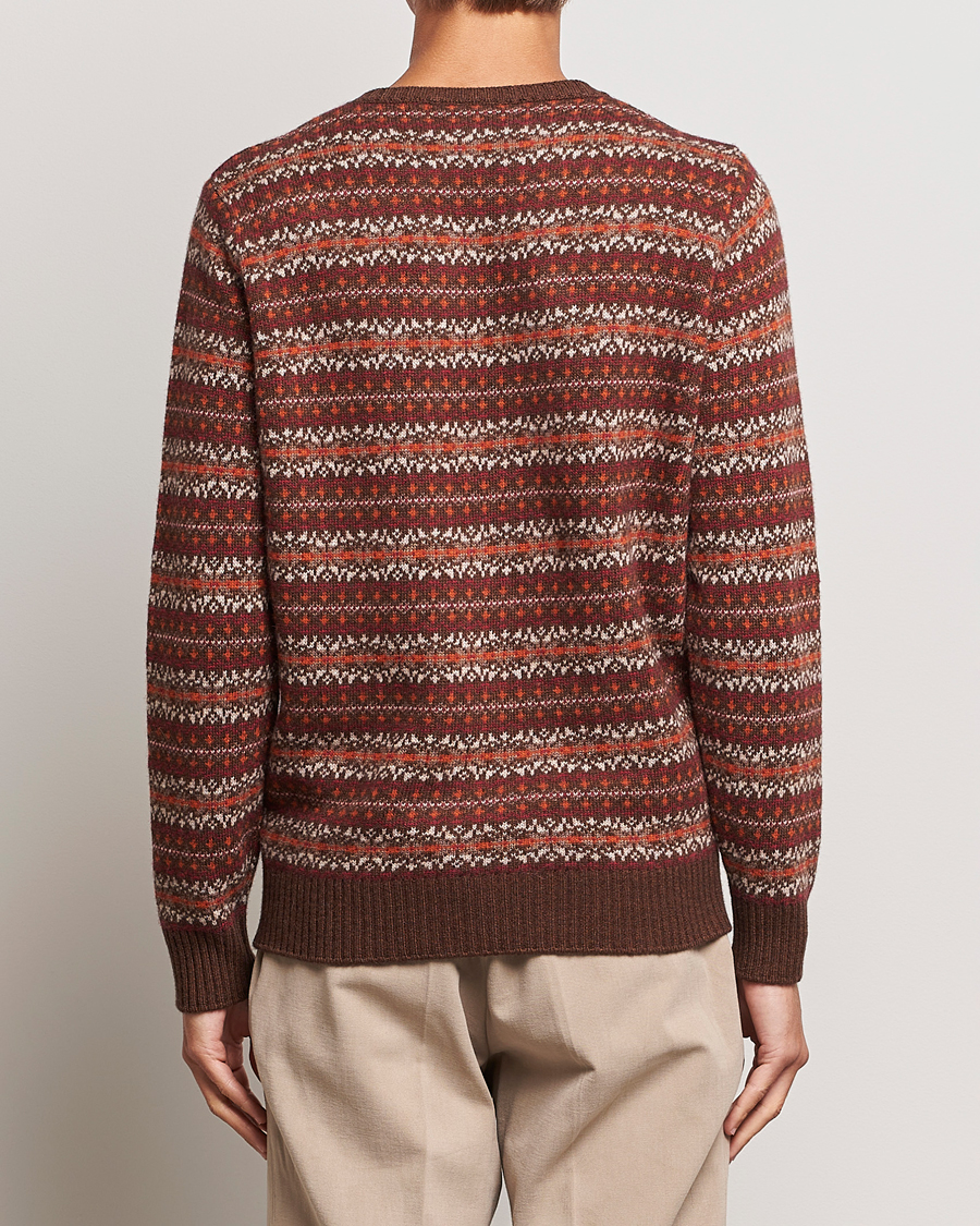 Hombres | Jerséis y prendas de punto | Oscar Jacobson | Pete Fairisle Wool/Cashmere Crewneck Red