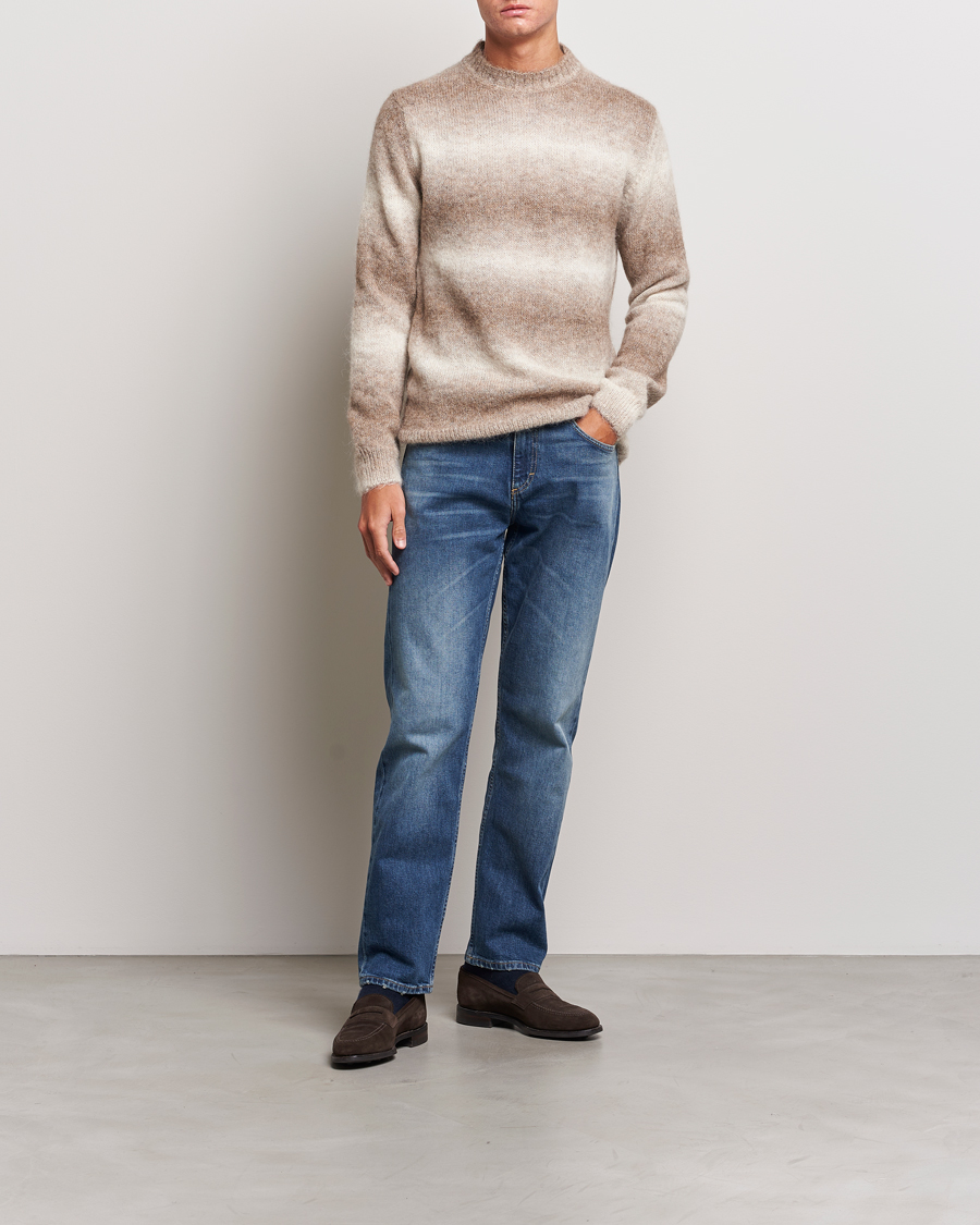 Hombres | Jerséis y prendas de punto | Oscar Jacobson | Valter Alpaca Knitted Sweater Beige