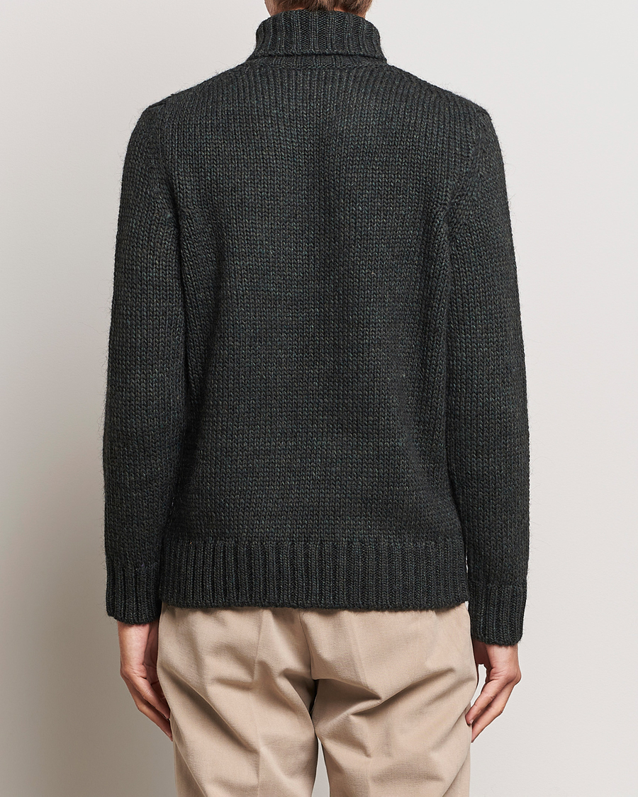 Hombres | Jerséis y prendas de punto | Oscar Jacobson | Rod Wool/Alpaca Heavy Knit Rollneck Green