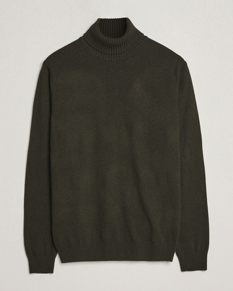 Hombres | Jerséis y prendas de punto | Oscar Jacobson | Salim Wool/Cashmere Rollneck Green