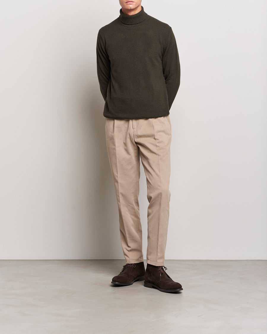 Hombres | Jerséis y prendas de punto | Oscar Jacobson | Salim Wool/Cashmere Rollneck Green