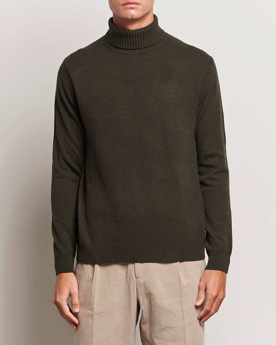 Hombres | Jerséis y prendas de punto | Oscar Jacobson | Salim Wool/Cashmere Rollneck Green