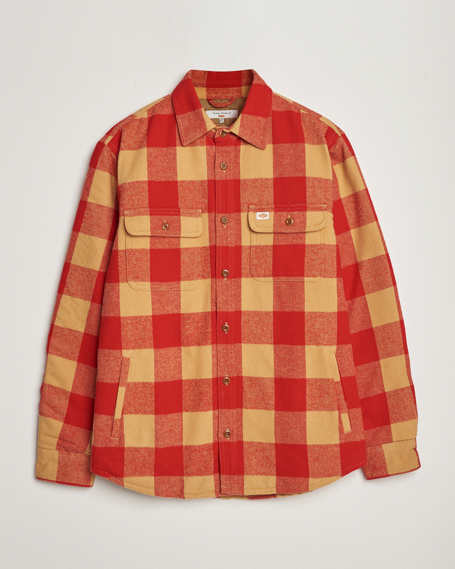 Hombres | Abrigos y chaquetas | Nudie Jeans | Glenn Padded Checked Shirt Jacket Red
