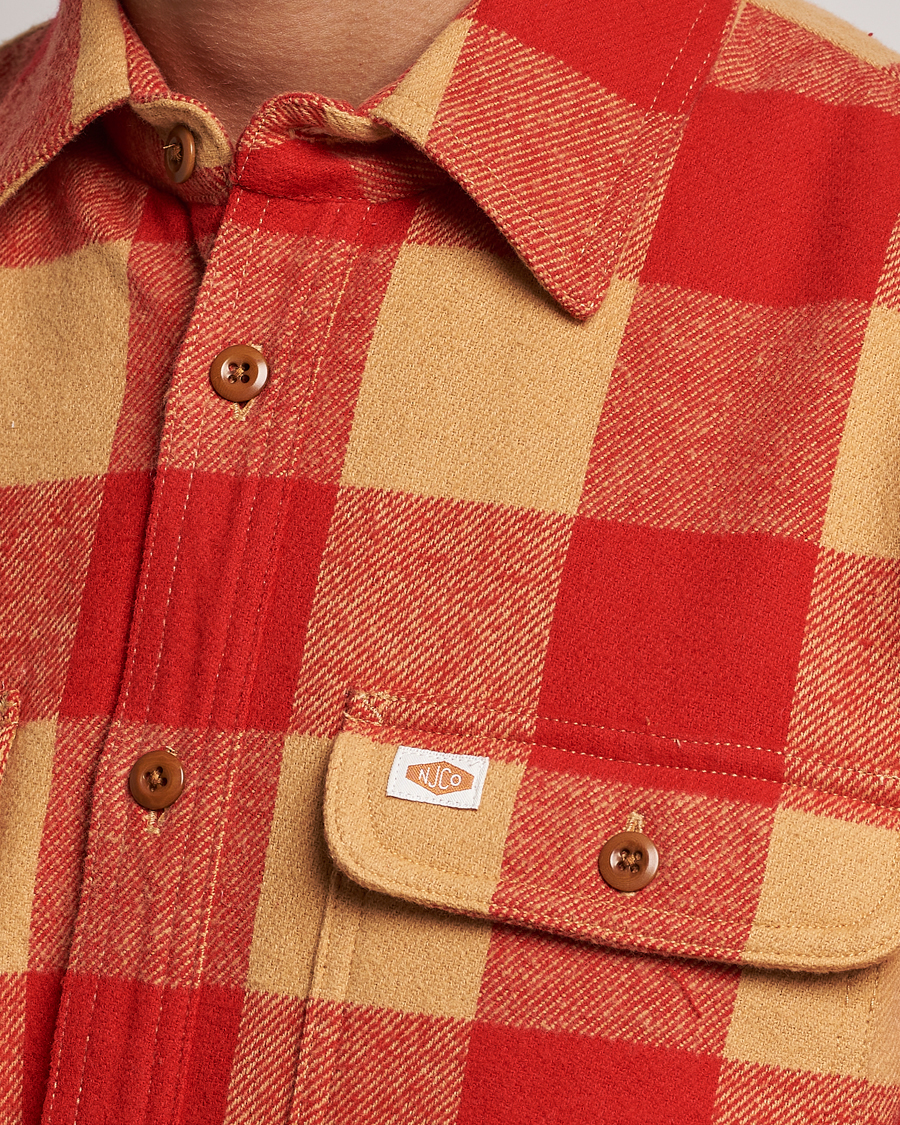 Hombres | Abrigos y chaquetas | Nudie Jeans | Glenn Padded Checked Shirt Jacket Red