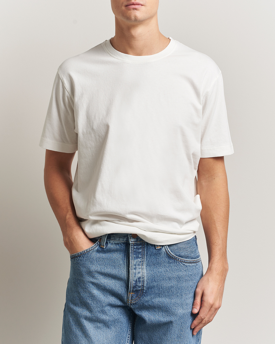 Hombres | Camisetas | Nudie Jeans | Uno Everyday Crew Neck T-Shirt Chalk White