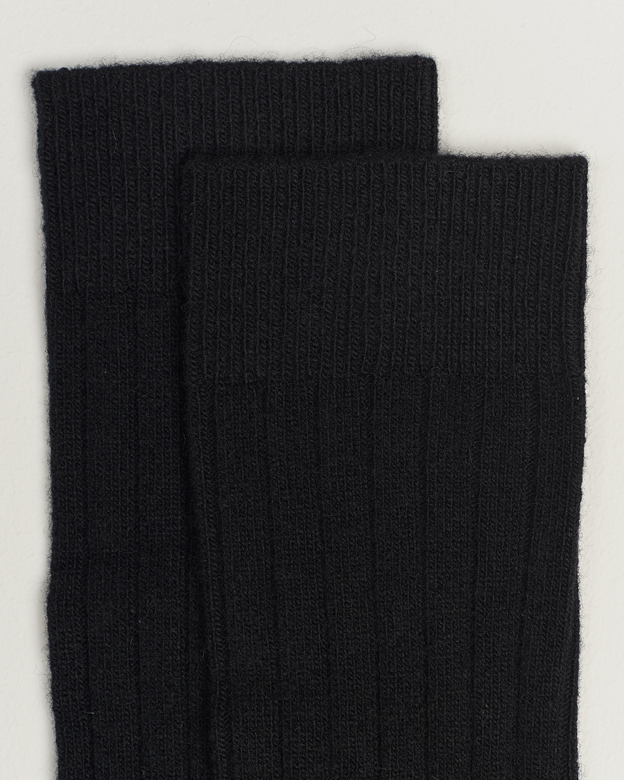 Hombres |  | Bresciani | Wool/Cashmerer Ribbed Socks Black