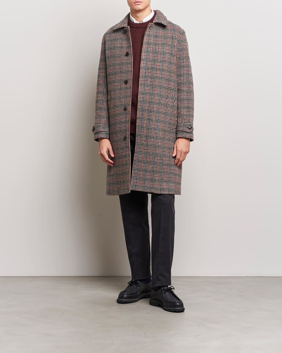 Hombres | Abrigos y chaquetas | Baracuta | Paul Houndstooth Wool Coat Grey