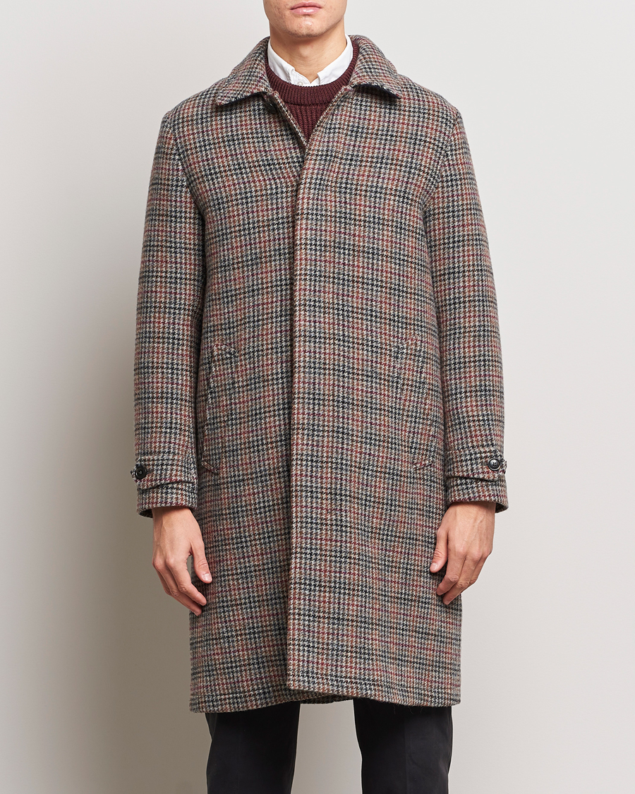Hombres | Abrigos y chaquetas | Baracuta | Paul Houndstooth Wool Coat Grey