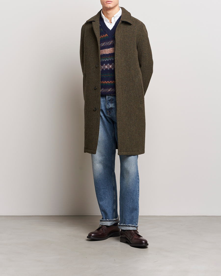 Hombres | Abrigos y chaquetas | Baracuta | Paul Herringbone Wool Coat Bark