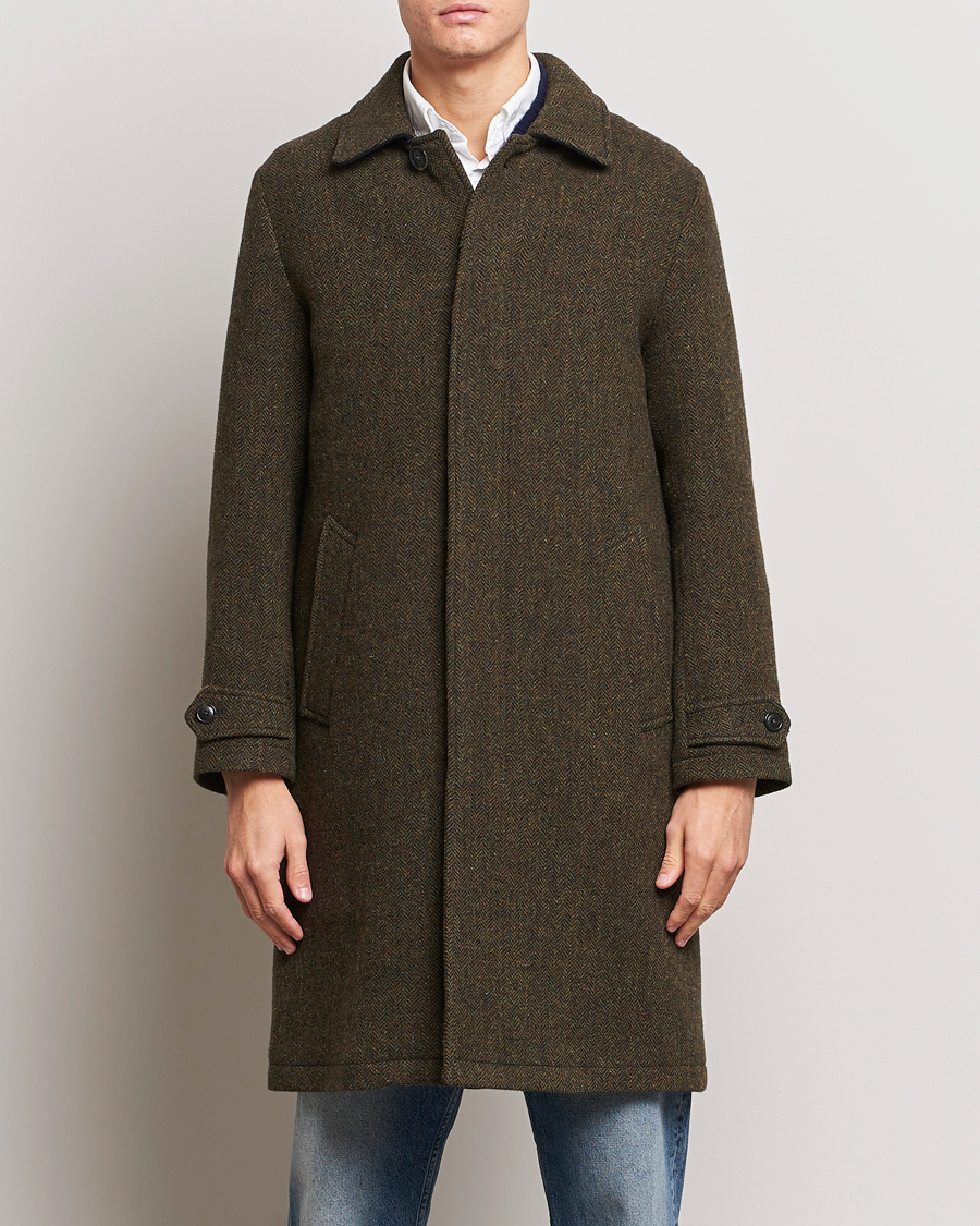 Hombres | Abrigos y chaquetas | Baracuta | Paul Herringbone Wool Coat Bark