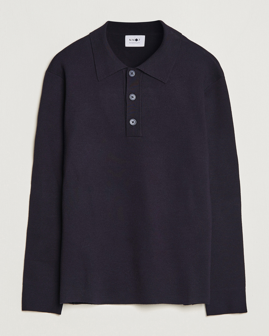 Hombres | Jerséis y prendas de punto | NN07 | Harald Cotton/Modal Polo Navy Blue
