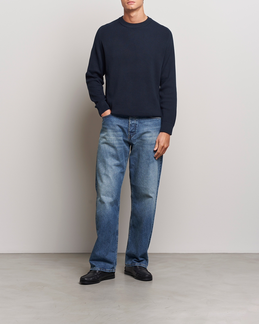 Hombres | Jerséis y prendas de punto | NN07 | Kevin Cotton Knitted Sweater Navy Blue