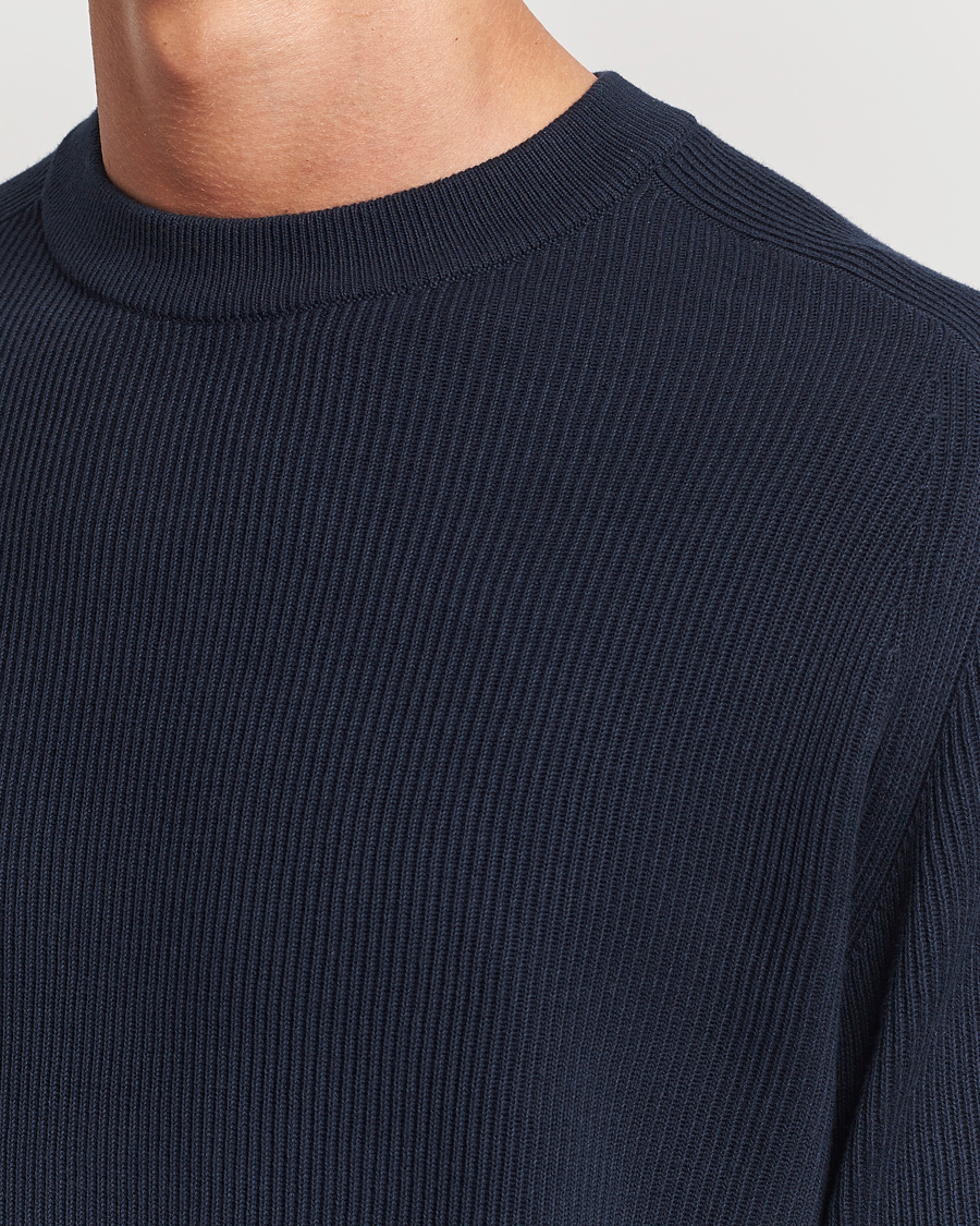 Hombres | Jerséis y prendas de punto | NN07 | Kevin Cotton Knitted Sweater Navy Blue