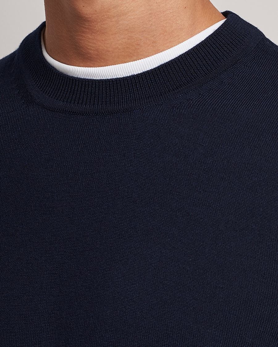 Hombres | Jerséis y prendas de punto | NN07 | Ted Merino Crew Neck Pullover Navy Blue