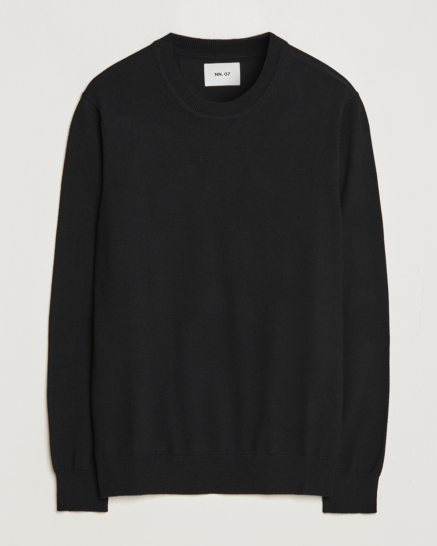 Hombres | Jerséis y prendas de punto | NN07 | Ted Merino Crew Neck Pullover Black