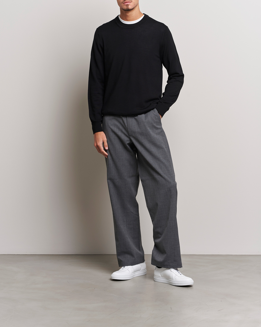 Hombres | Jerséis y prendas de punto | NN07 | Ted Merino Crew Neck Pullover Black