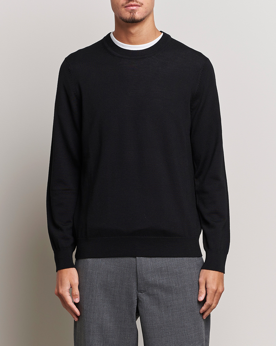Hombres | Jerséis y prendas de punto | NN07 | Ted Merino Crew Neck Pullover Black