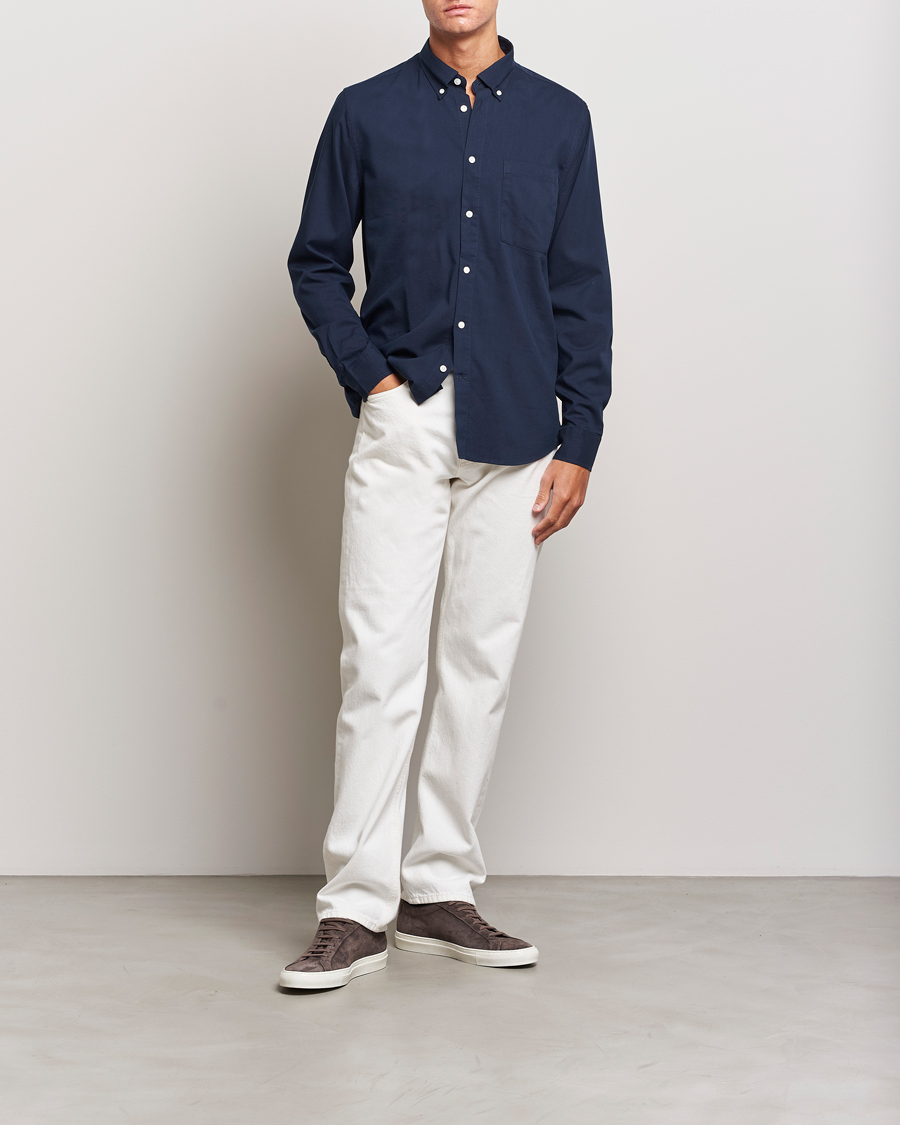 Hombres | Camisas | NN07 | Arne Tencel Shirt Navy Blue