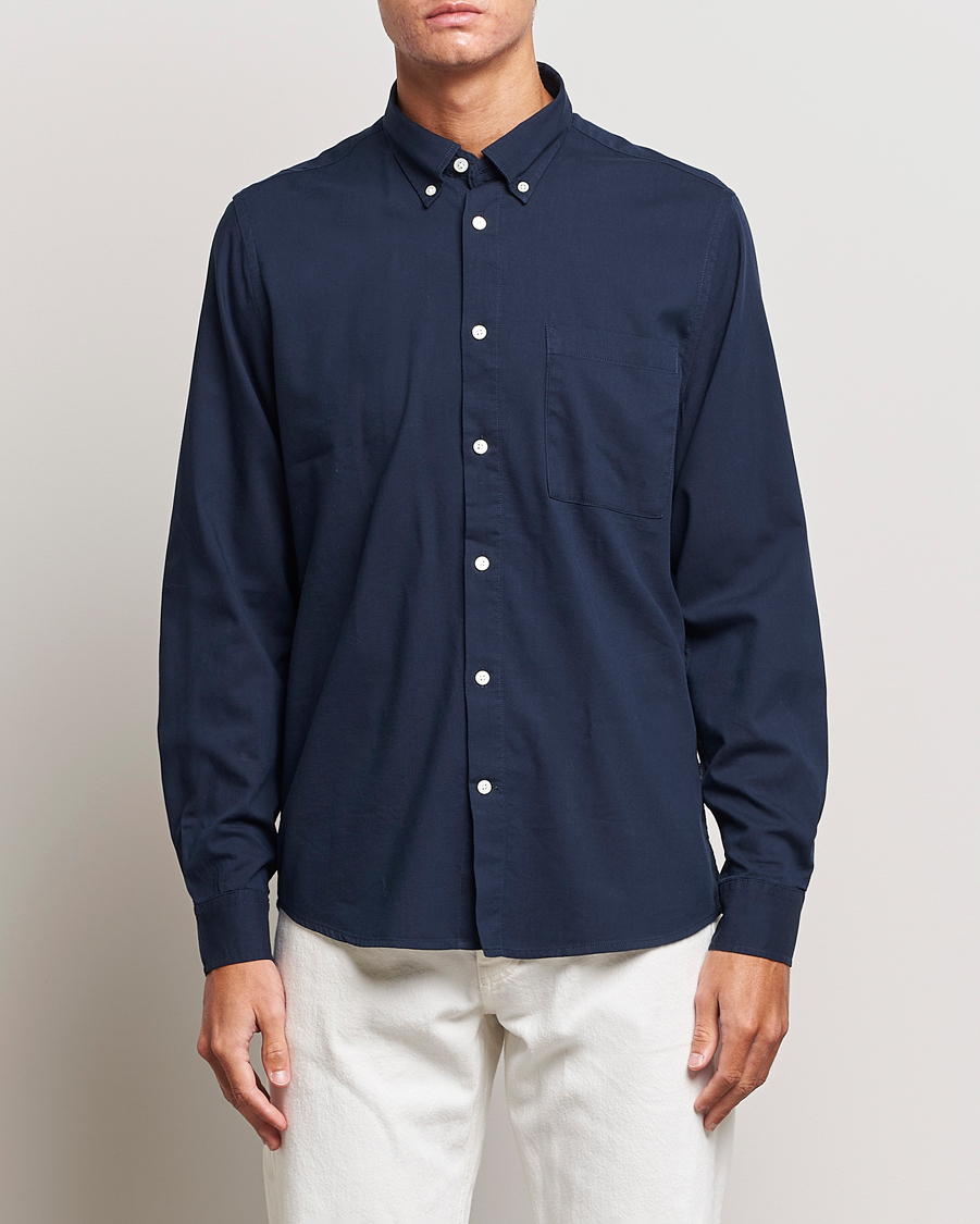 Hombres | Camisas | NN07 | Arne Tencel Shirt Navy Blue