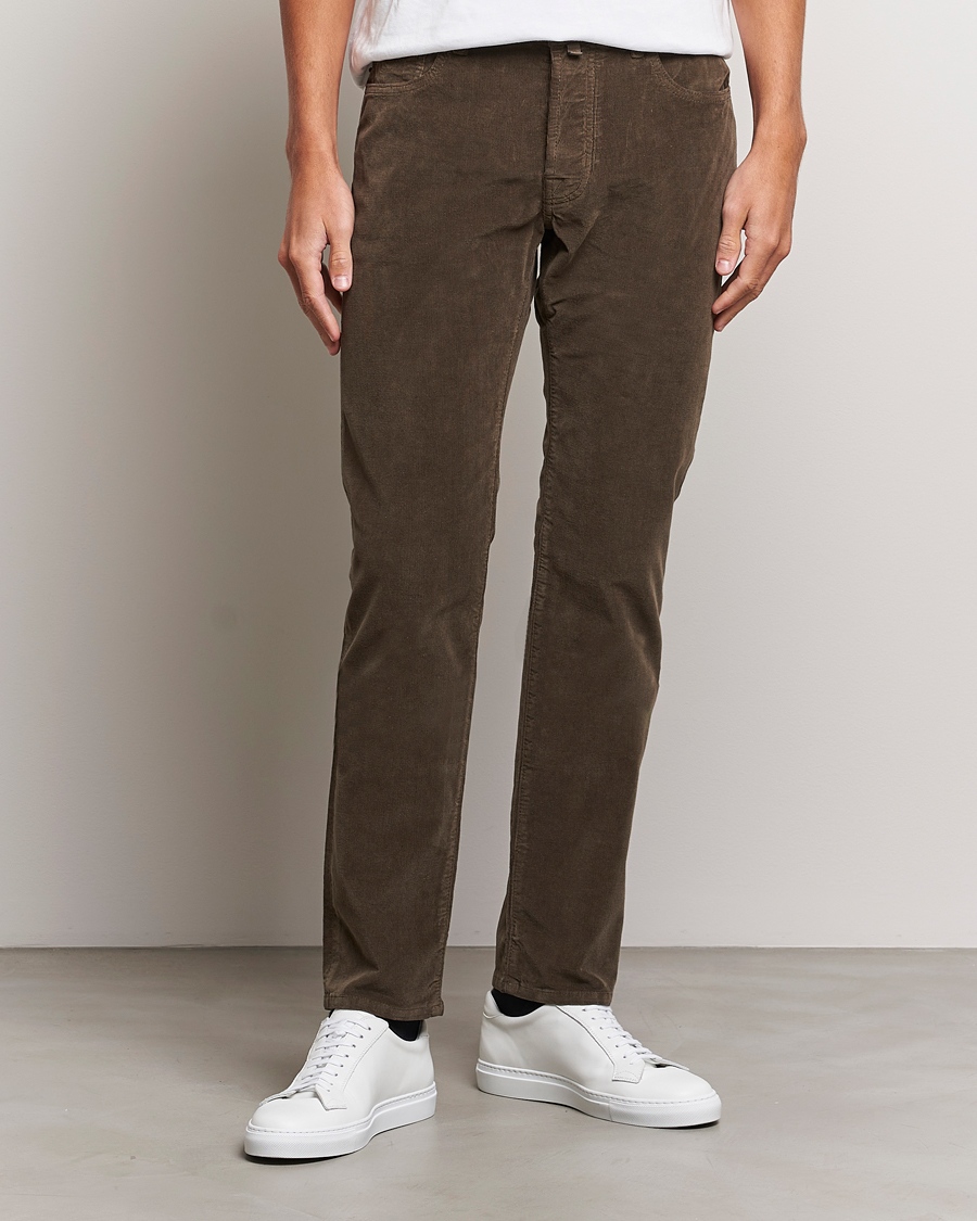 Hombres | Pantalones | Jacob Cohën | Bard 5-Pocket Corduroy Trousers Brown