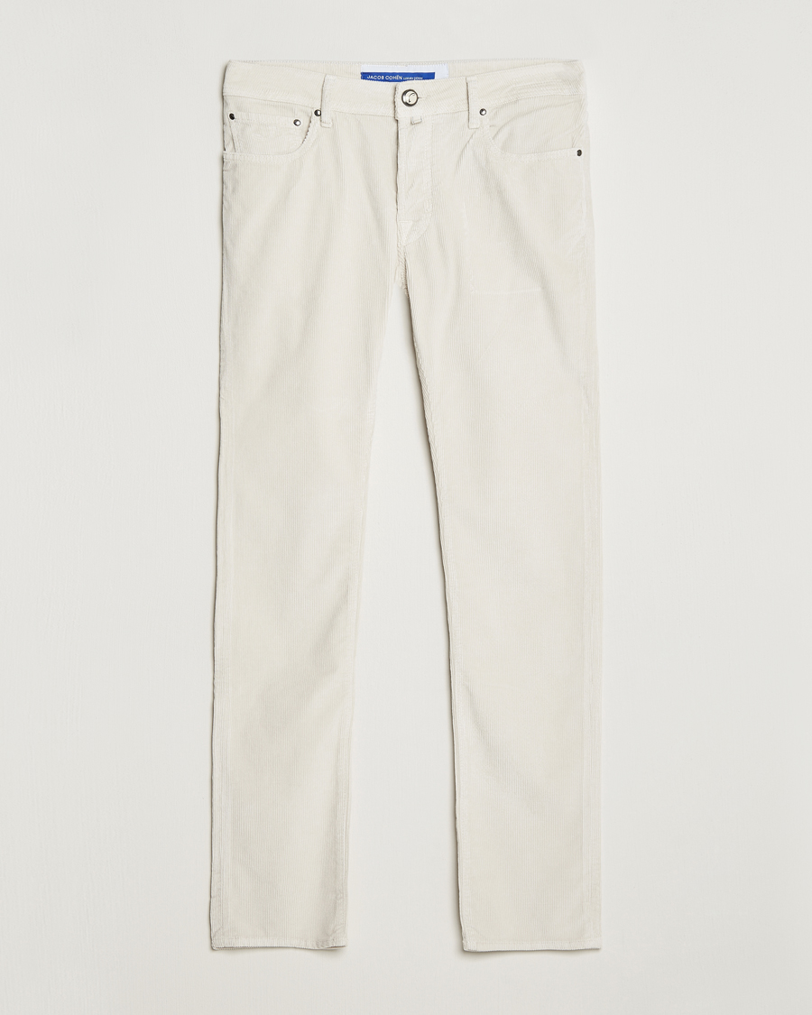 Hombres | Pantalones | Jacob Cohën | Bard 5-Pocket Medium Corduroy Trousers Off White