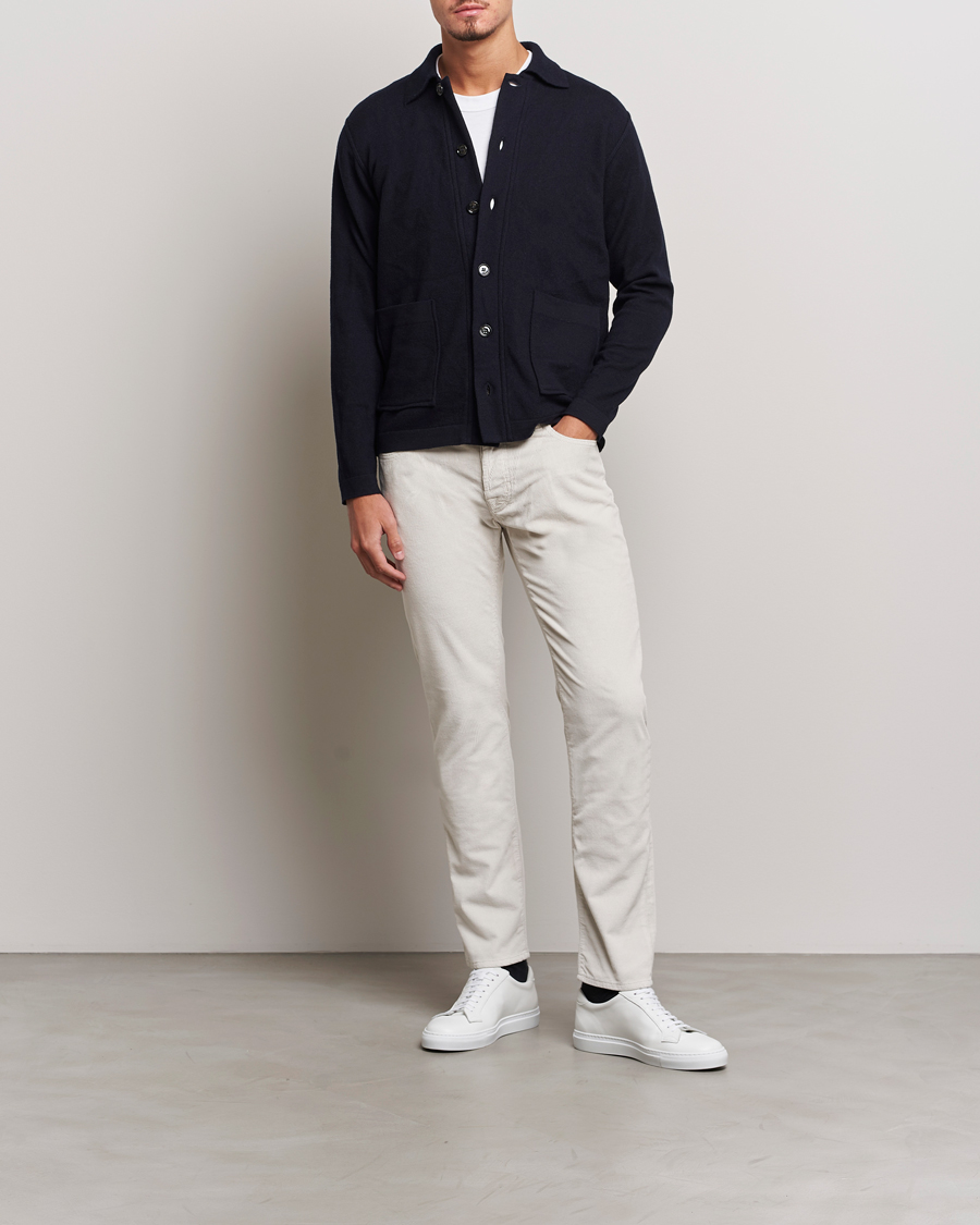 Hombres | Pantalones | Jacob Cohën | Bard 5-Pocket Medium Corduroy Trousers Off White